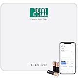 Lepulse S5 Digitale Personenwaagen Waage 250kg mit Gewicht und BMI, Smarte...