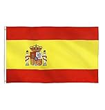 150x90cm Spanien Flagge, Spanische Fahne mit 2 Metallösen für den Innen-...