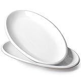 DOWAN Servierplatte Oval 2er, 14'/35,6 cm Tiefer Teller Porzellan, Große...