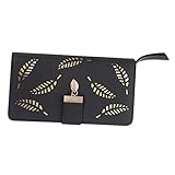 Yardenfun Damen Geldbörse mit Reißverschluss Handtasche im Blätterdesign...