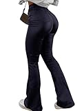 Avanova Damen-Leggings aus Kunstleder, hohe Taille, sexy Glockenunterteil,...