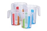 MiraHome Messbecher 4er Set bunt 2x 0,5 Liter 2x 1 Liter ml l Cups Gramm...