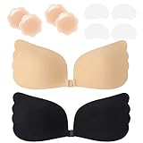 Klebe BH Push up Ohne Träger Unsichtbarer Trägerloser BH zum Kleben...