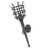 Wandfackel Wandleuchte Wandlampe Metall E27 Fackelleuchte 230V Rostoptik 53...