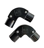 2 Stück PVC Rohr Eckverschraubung mit Deckel und Schrauben 90 Grad...