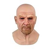 Qikam Alte-Mann-Maske, Realistische Kopfbedeckung Dekor Latex Maske, Mann...