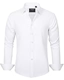 J.VER Herren Hemd Unifarben Stretch Langarm Männer Hemden Regular Fit...