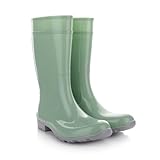 LEMIGO Damen Gummistiefel Wasserdicht Hohe Regenstiefel Gartenschuhe 967...