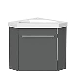 Eckwaschtisch 40 cm Eckschrank Vormontieren Waschbecken mit Unterschrank...