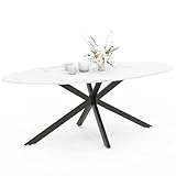 IDMarket - Esstisch, oval, Alix, 10 Personen, Spinnenfuß, Schwarz und...
