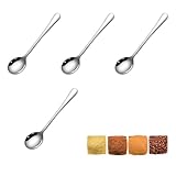 4 Stück Edelstahl Mini Löffel 7,5 cm, Kleine Gewürzlöffel für Salz,...