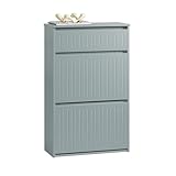 SoBuy Schuhkipper mit 2 Klappen Schuhablage Schuhschrank schmal Schuhregal...