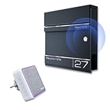 Metzler exklusiver Briefkasten mit Funkklingel in Anthrazit RAL 7016 –...