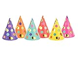 PartyDeco Hütchen Dots Mix 16cm 6 Stk. Geburtstagsfeier Geburtstagshüte...