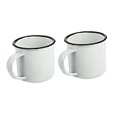 HOLIDYOYO 2St Retro-Trinkbecher bürotasse kaffeekanne Büro-Emaille-Tasse...