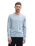 TOM TAILOR Herren Strickpullover mit V-Ausschnitt, 37709 - Light Dove Blue...
