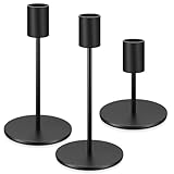 3 Stück Kerzenständer Schwarz, Kerzenhalter Stabkerzenhalter Schwarze...