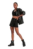 TRENDYOL Damen Schwarze Kupplungsdetails & Bermuda Casual Shorts, Schwarz,...
