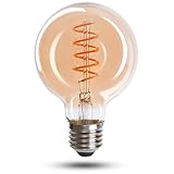 CROWN LED E27 LED Vintage-Glühlampe - Warmweiße - Energieeffizient...