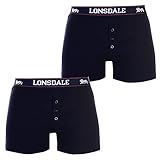 Lonsdale Herren Boxer Shorts Unterhose Unterwaesche 2 Paar Baumwollmischung...