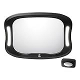 babycab Baby-Rückspiegel mit Licht schwarz - zuschaltbares LED-Licht -...