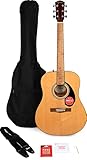 Fender FA-115 Dreadnought Akustikgitarren-Set, Walnussgriffbrett, inklusive...