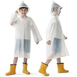 Opret 2 Stück Regenponcho Kinder, Wiederverwendbar Wasserdicht Regencape...