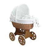 Wiklinopol Stubenwagen, Moseskorb Baby mit Gestell Annabell – Bollerwagen...