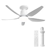ORTHLAND 71cm Deckenventilator mit Beleuchtung Leise, 50W E27 Klein...