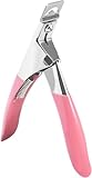 Nagelknipser Gelnägel, Stainless Tip Cutter mit Elegant Solid Rosa Gel...