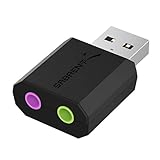 SABRENT USB Externe Soundkarte, USB auf Klinke 3,5mm, Kopfhörer auf...