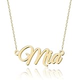 UMAGICBOX Personalisierte Gold Namenskette mit Anhänger Mia - Edelstahl...