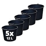 STELLA GREEN 5X Baueimer 12L - Eimer - Mörtelkübel rund 12 Liter -...