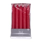 DONAU HOME Set Glatte Stabkerzen/Rot / 10 Stück im Karton / 17 x Ø 2 cm...