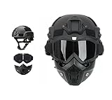 Mich Tactical Helm mit Abnehmbarer Gesichtsmaske Goggles für Airsoft,...