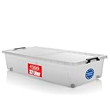 BigDean 4 Stück Unterbett Aufbewahrungsbox 32 L luftdicht & mit Rollen aus...