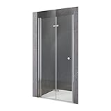 Duschfalttür 80 cm breit Dusche Falttür Duschtür faltbar Duschabtrennung...