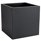 VIVANNO Pflanzkübel Fiberglas Block Frostsicher - 40x40x40 cm - Anthrazit...