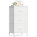 SONGMICS Kommode, Schrank, 3 Stoffschubladen, Aufbewahrungsschrank, Stahl,...
