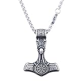 IOETSEUT Herren Halsketten Schmuck Vintage Wikinger Thor Hammer und...