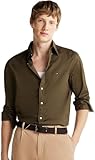 Tommy Hilfiger Herren Hemd Flex Poplin Solid Regular Fit, Grün (Army...
