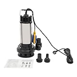 Tauchpumpe IP68 1500W Edelstahl Schmutzwasserpumpe mit Schwimmerschalter &...
