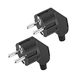 2 Stücke Schuko Stecker,Schutzkontakt-Stecker mit Knickschutztülle,Euro...