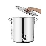 Edelstahl -Stahl -Topf mit Spigot 5-90L - runder Suppe Stockpot mit Soft...