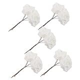 Warmhm 25 Stück Glitzernde Weiße Rosen Kunstblumen Glitzernde Dekorrosen...