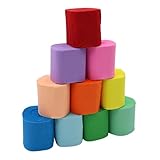 10 Rollen Krepppapier Bunt 10 Farben Bunt Kreppbänder Regenbogen Crepe...