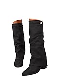 Onsoyours Overknees Stiefel Damen Wildleder Weitschaftstiefel Elegant...