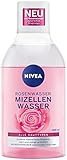 NIVEA Rosenwasser Mizellenwasser (400 ml), Gesichtsreinigung mit MicellAIR...