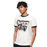 Superdry Herren T-Shirt mit Logo und Fotoprint Optik L