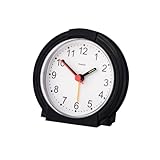Hama analoger Wecker ohne Ticken (batteriebetriebene Uhr mit Alarmfunktion,...